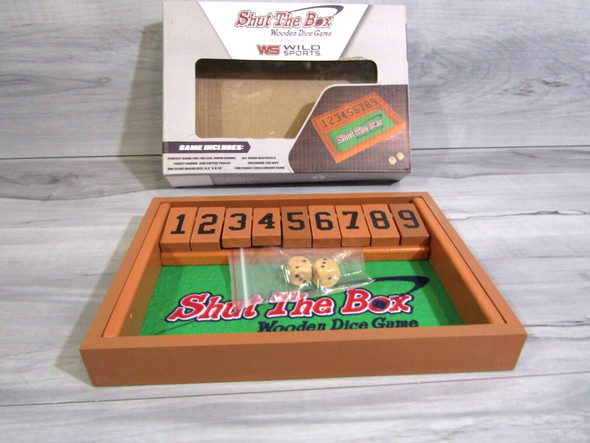 Shut The Box Wooden Dice Game -  Wild Sports *New