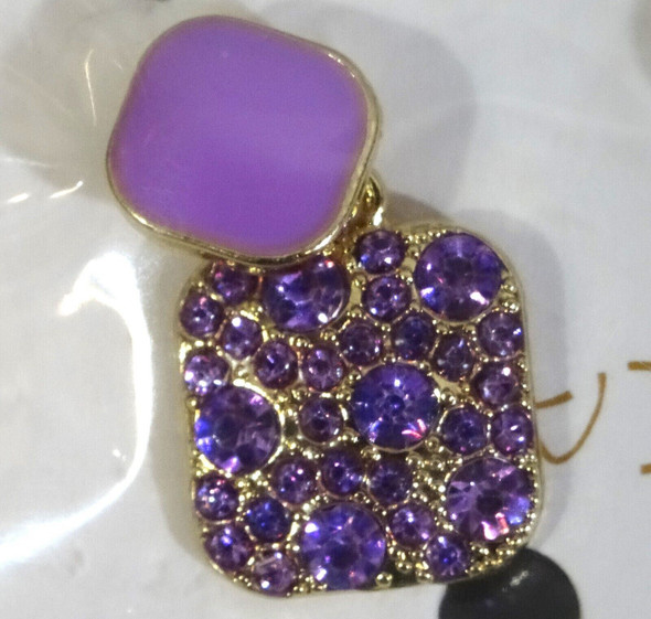Kaitin Glitzy Purple & Gold Toned Fashion Earrings *NEW*