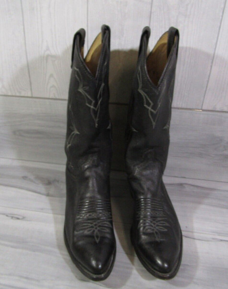 Dan Post Men Boots Size 9 D Black Soft Leather Western Cowboy 16530  *Used