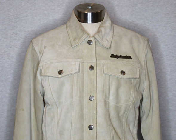 Harley Davidson Women's Leather Jacket in Cream Size Small