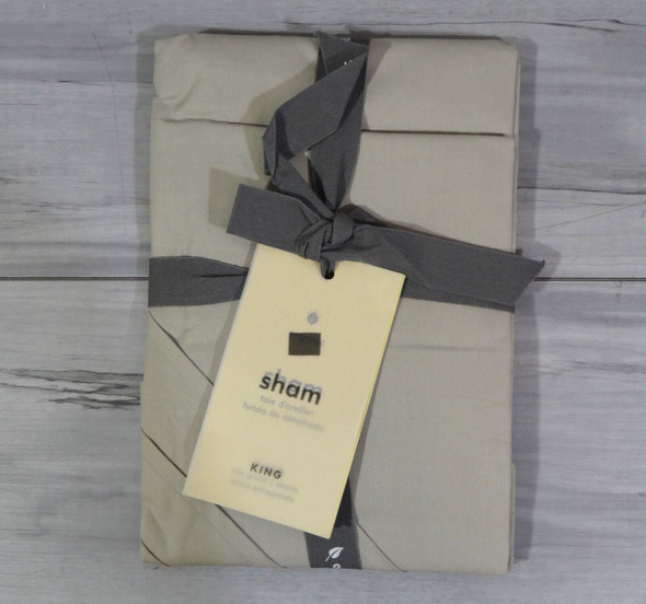 West Elm Organic Washed Cotton Percale King Sham, Pearl Gray *NEW*