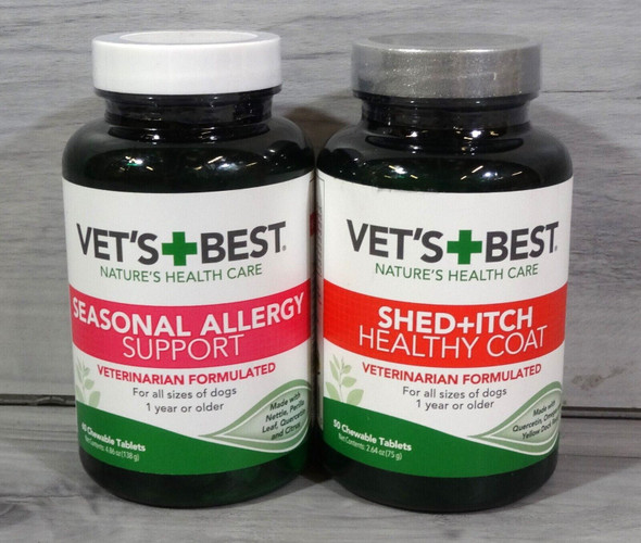 Vet’s Best Allergy Relief (60) & Healthy Coat Dog Vitamins (50) EXP: 2025 *NEW* Vet’s Best Allergy Relief (60) & Healthy Coat Dog Vitamins (50) EXP: 2025 *NEW*