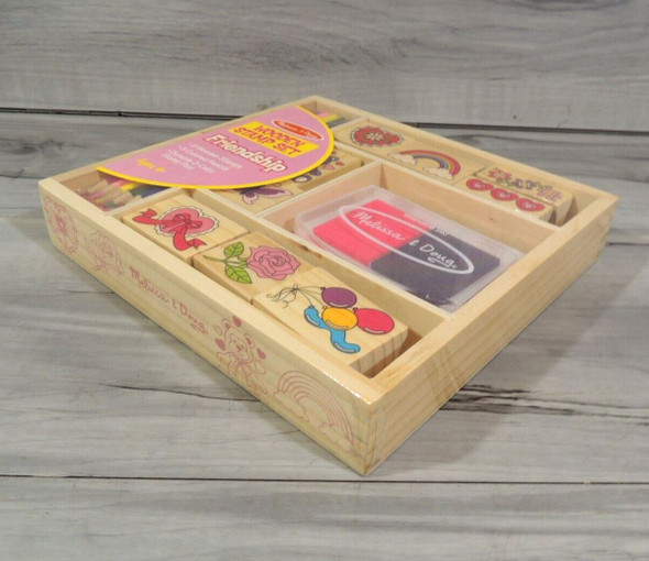 Melissa & Doug Wooden FRIENDSHIP Stamp Set w/Stamps Ages 4+up *New