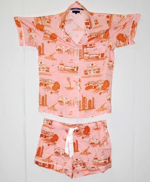 Katie Kime Nashville Toile Pajama Top & Shorts Sleep Set Womens SMALL *New tags