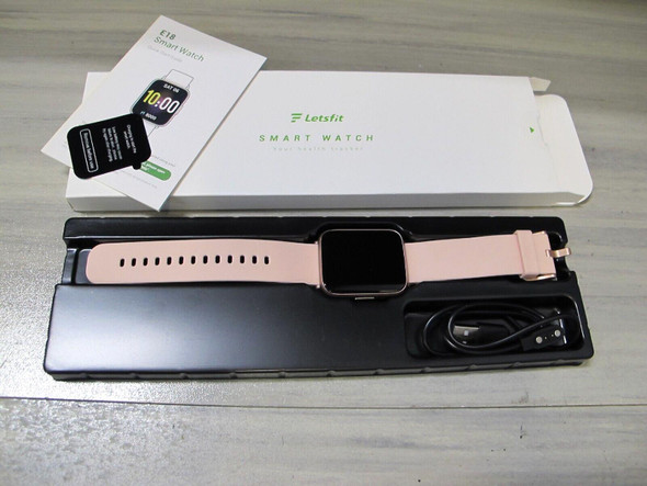 Letsfit E18 Health & Fitness Smartwatch - Rose gold with Pink Band *New in box