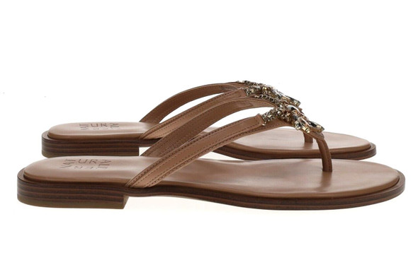 Naturalizer Liliana Crystal Cremebrulee Thong Sandals Women's 10M *New In Box