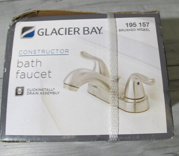 GLACIER BAY Constructor 4 in. Center 2-Handle  Bath Faucet - 195 157 BN *New