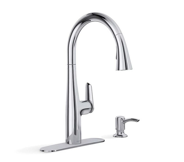 KOHLER Easmor Sprayer Kitchen Faucet w/ Soap Dispenser KR30573SDCP Chrome *NEW*
