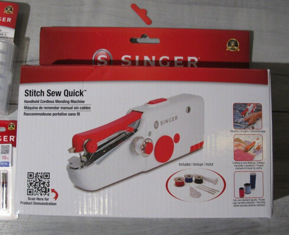 SINGER 01663 Stitch Sew Quick Portable Mending Machine w/ extra thread, needles