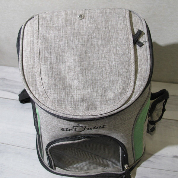 EleQuint Backpack Small Pet, Cat Carrier, Zip Closure, Gray 15" h x 10" w x 9" d