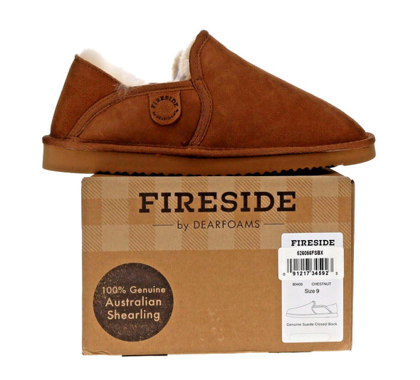 Fireside by Dearfoams Suede Closed Back House Shoes Slippers - Men's Size 9  NEW