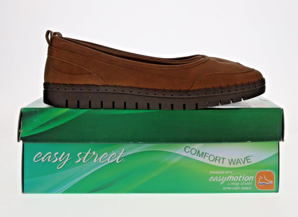 Easy Street POE Easy Motion Comfort Wave Slip-On Shoes Brown - Women's 9.5 M NEW