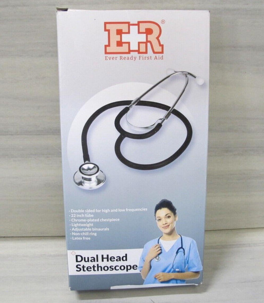 ER Ever Ready First Aid Dual Head Stethoscope - Black *Open Box