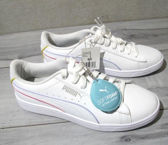 Puma Vikky V2 White Lace Up Casual Leather Sneakers 374512-03- Women's 8.5 *New