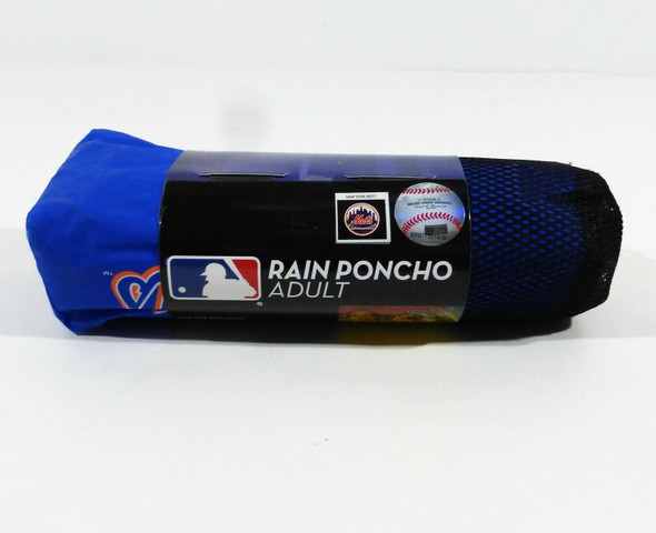 MLB New York Mets Adult Rain Poncho, One Size Fits Most, NEW *Dirt On Outer Bag