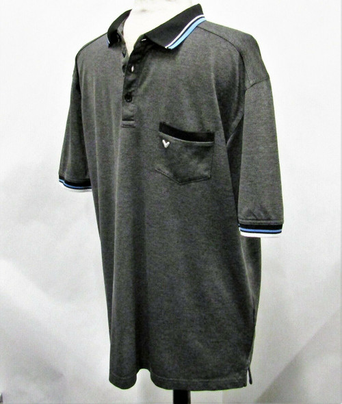 Callaway Charcoal Gray Men's Gold Polo Shirt Short Sleeve Size XL 