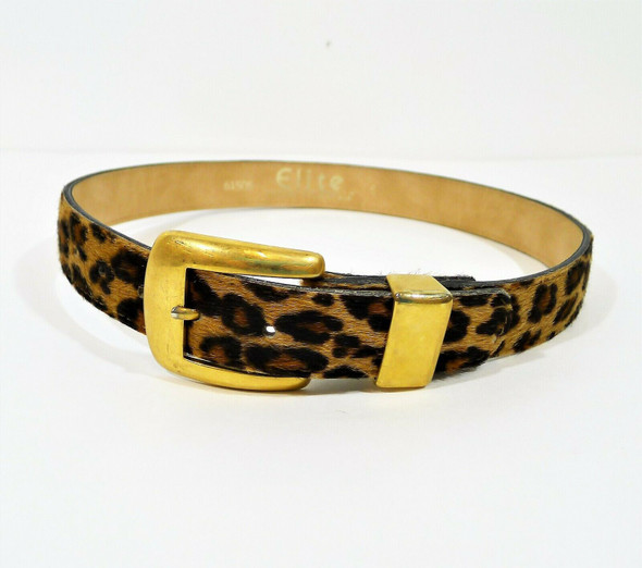 Elite California Woman's Faux Fur Leopard Print Belt Size S 91629 - SEE DESCRIP.