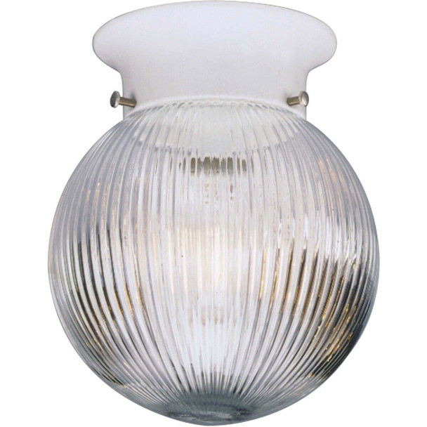Progress Lighting 6" Clear Ribbed Glass Globe - White Flush Mount - P3599-30 New