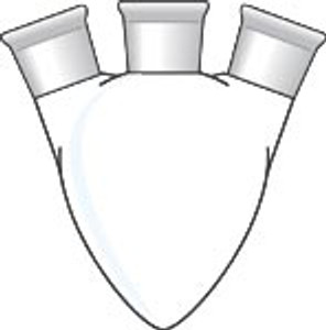 Flask, Pear Shape, Heavy Wall, 3-Neck, Micro