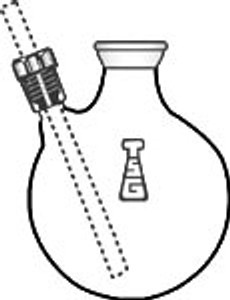 Flask, Round Bottom, Side Threaded Adapter, Spherical