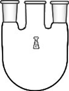 Flask, Round Bottom, Three-Neck, Plain Center with Standard Taper Side Joints