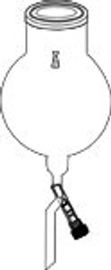 Flask, Reaction, Spherical, with Bottom Outlet, 150mm (6") Opening