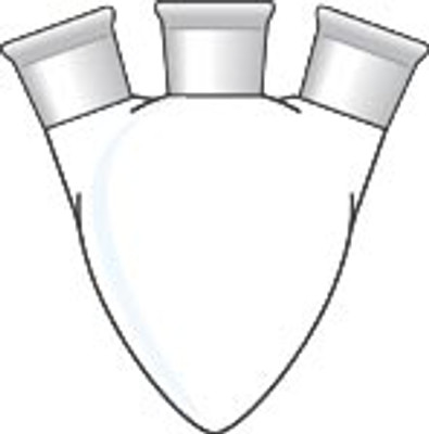 Flask, Pear Shape, Heavy Wall, 3-Neck, Micro