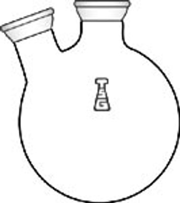 Flask, Round Bottom, 2-Neck, 20 ° Side , Spherical Joints