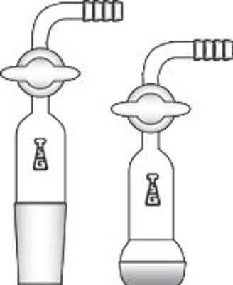 Adapter, 90-degree Bend, Inner or Ball Joint, w/ Stopcock and Hose Connection