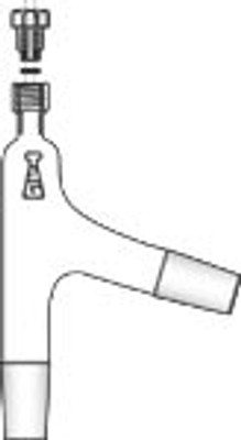 Adapter, Three-Way, 75-Degree Sidearm, w/ Threaded Joint on Top
