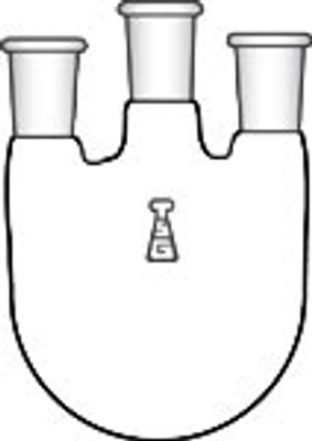 Flask, Round Bottom, Three-Neck, Vertical Sides