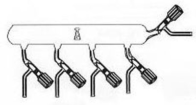 Manifold, Vacuum, with Teflon® High Vacuum Valve