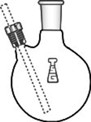 Flask, Round Bottom, Side Threaded Adapter