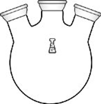 Flask, Round Bottom, Three-Neck, 20 ° Angled Sockets