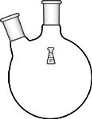 Flask, Round Bottom, Two-Neck, 20 ° Side