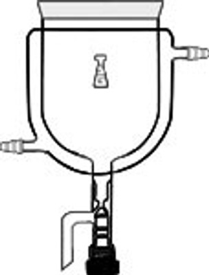 Flask, Reaction, Cylindrical, Jacketed, with  Vacuum Valve