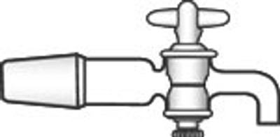 Adapter, Drain, Standard Taper Inner Joint w/ Stopcock