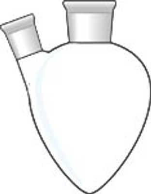 Flask, Pear Shape, Heavy Wall, 2-Neck, Micro