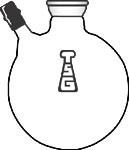Flask, Round Bottom, Side Inlet Tube - Tudor Scientific Glass
