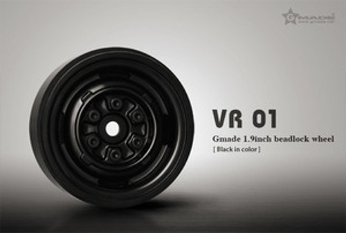 70104  1.9 VR01 Beadlock Wheels (Black) (2)
