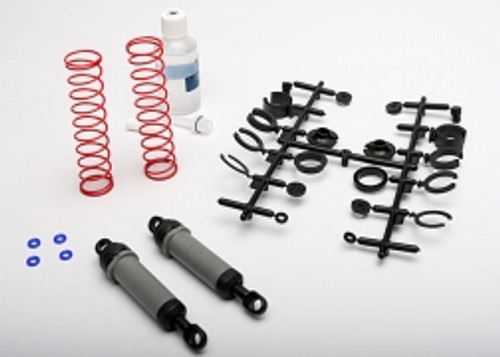 3762A  Ultra Shocks (gray) (xx-long) (complete w/ spring pre-load spacers & springs) (rear) (2)