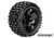 ROPR2002-B2  Tracker 1/10 Stadium Truck Tires, Mounted on Black Wheels, 1/2 Offset, 12mm Hex (1 pair)