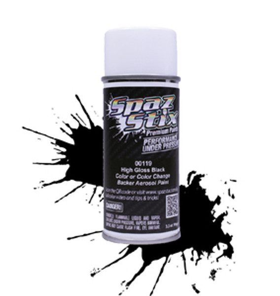 SZX00119  High Gloss Black/Backer, Aerosol Paint, 3.5oz Can