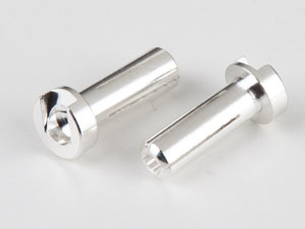 TQW2503  4mm Male Bullets Low Profile (pr.) Silver 18mm