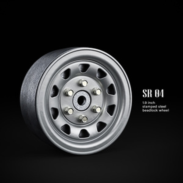 70492  1.9" SR04 1/10 Scale Crawler Beadlock Wheels (Semigloss Silver) (2)