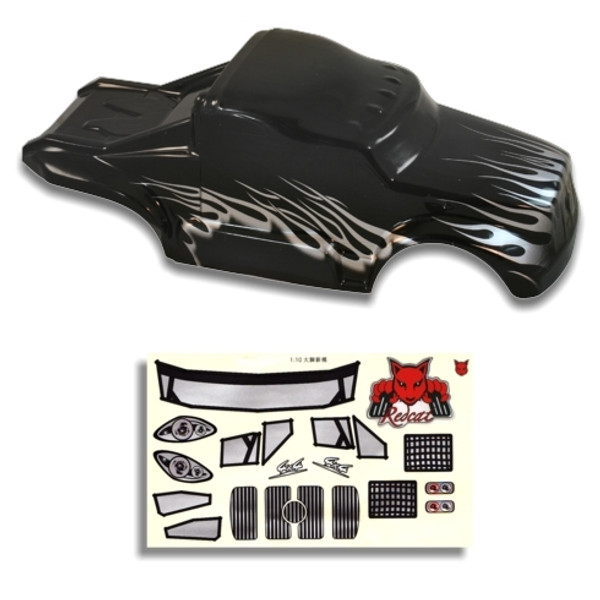 88035 1/10th Semi Truck Body(Black/Silver)(1pc)