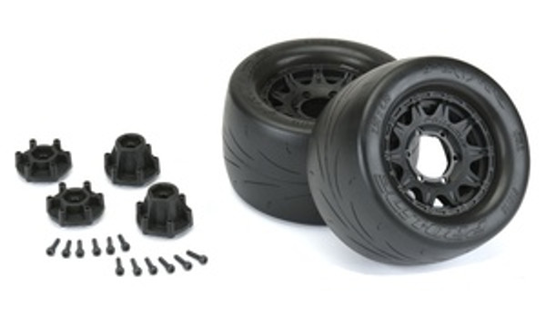 PRO1011610Prime 2.8" Street Tires Mounted on Raid Black 6x30 Removable Hex Wheels (2)