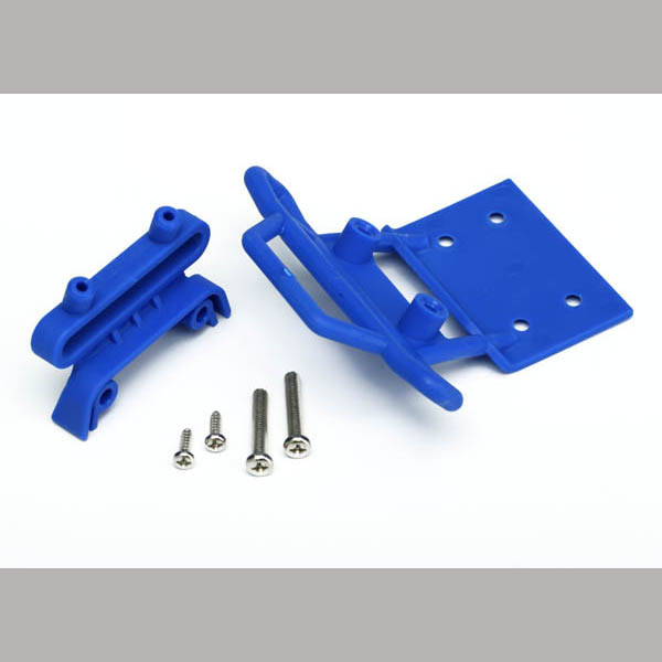 3621X TRAXXAS FRONT BUMPER/ BUMPER MOUNT BLUE