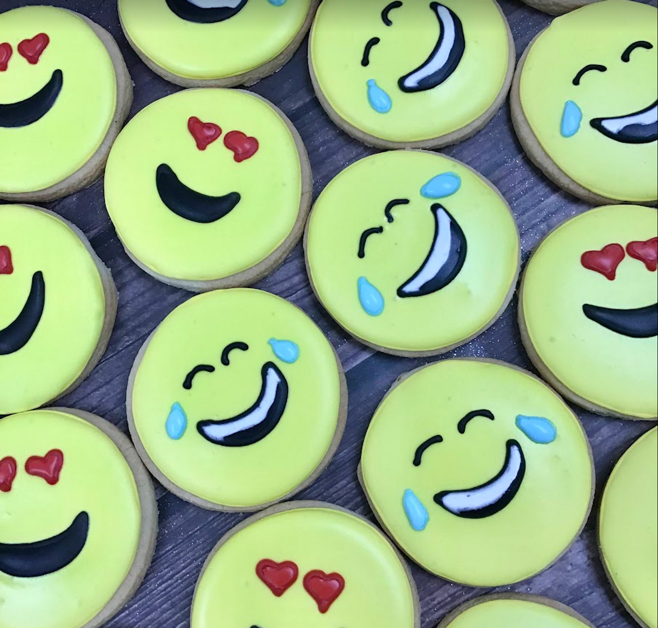 Angry Face Cute and Funny Editable Colors Emoji Sugar Cookie