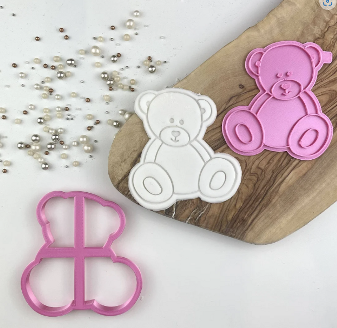 Teddy Bear Fondant Cookies Icing Cookies 9x13 Gift Platter